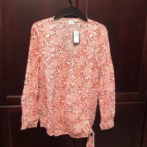 NWT GAP maternity linen floral blouse size small
